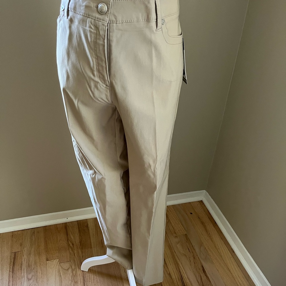 new directions Neutral Beige Straight Leg High-Waist Pants